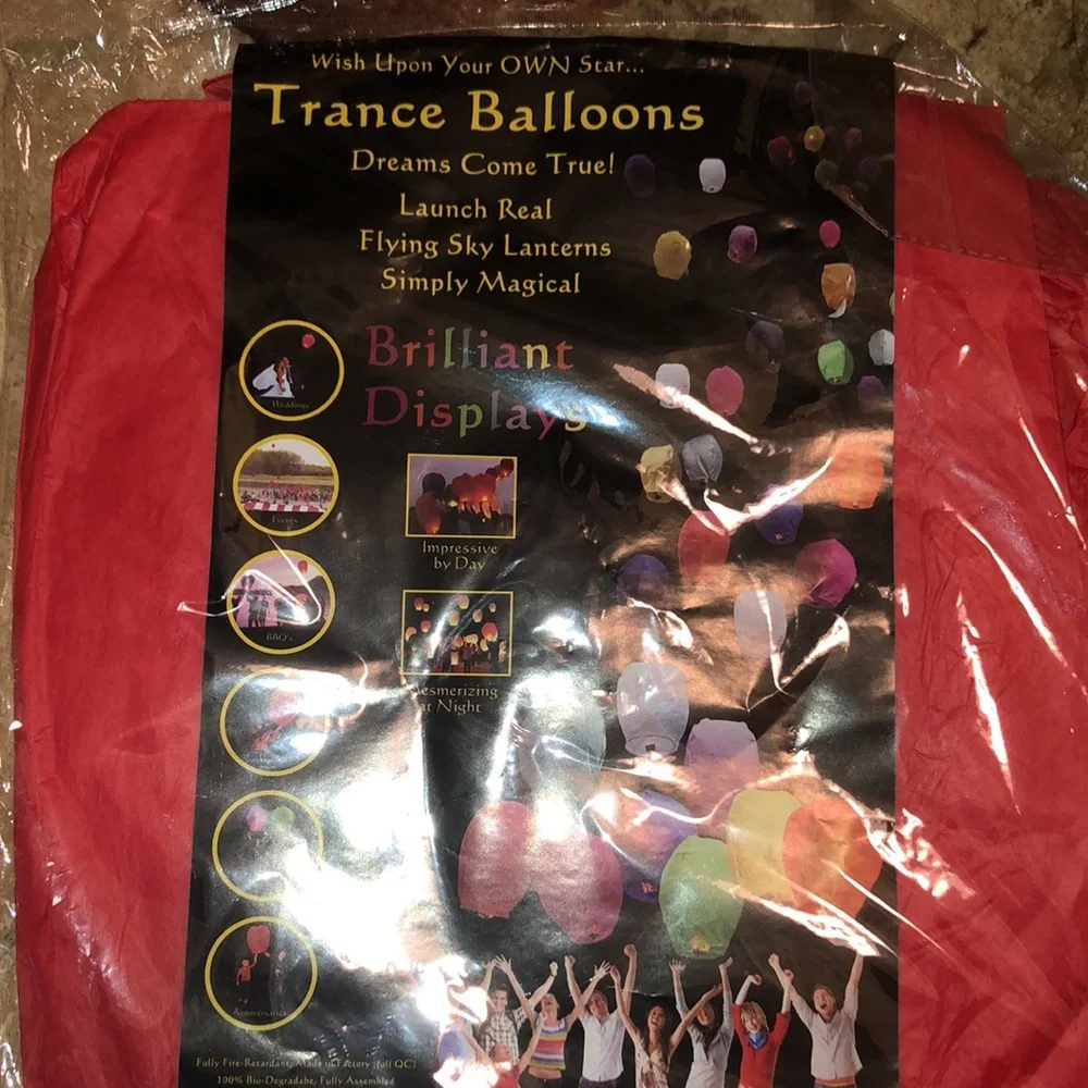 Trance Balloon sky lantern red.